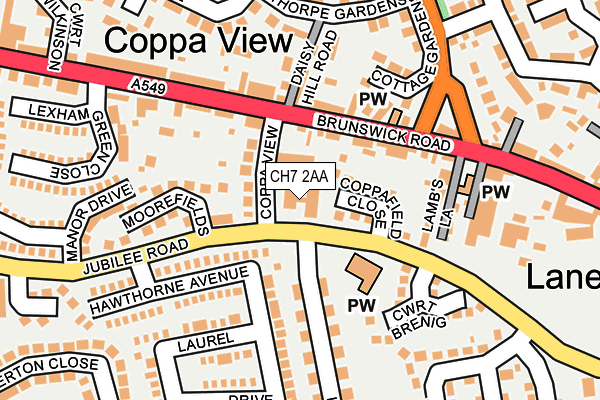 CH7 2AA map - OS OpenMap – Local (Ordnance Survey)