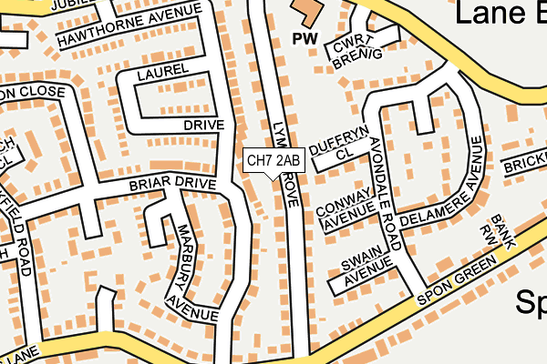 CH7 2AB map - OS OpenMap – Local (Ordnance Survey)