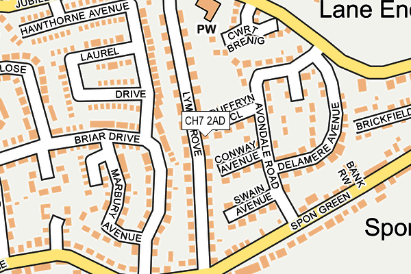 CH7 2AD map - OS OpenMap – Local (Ordnance Survey)