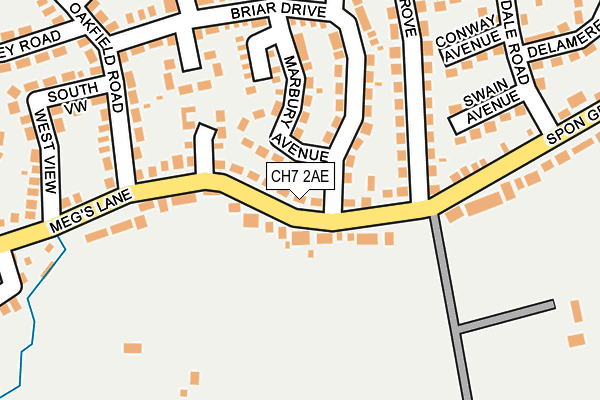 CH7 2AE map - OS OpenMap – Local (Ordnance Survey)