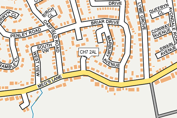 CH7 2AL map - OS OpenMap – Local (Ordnance Survey)