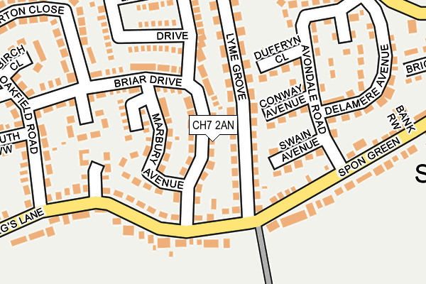 CH7 2AN map - OS OpenMap – Local (Ordnance Survey)