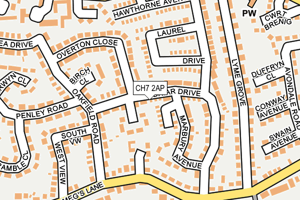 CH7 2AP map - OS OpenMap – Local (Ordnance Survey)