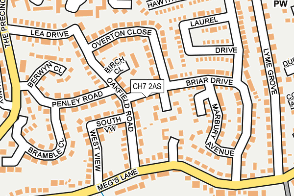 CH7 2AS map - OS OpenMap – Local (Ordnance Survey)