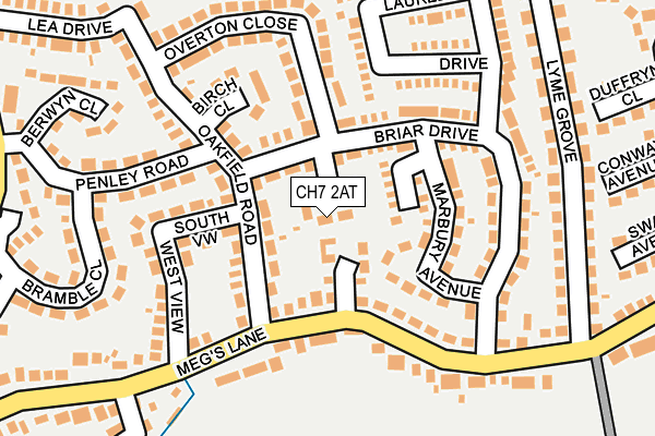 CH7 2AT map - OS OpenMap – Local (Ordnance Survey)