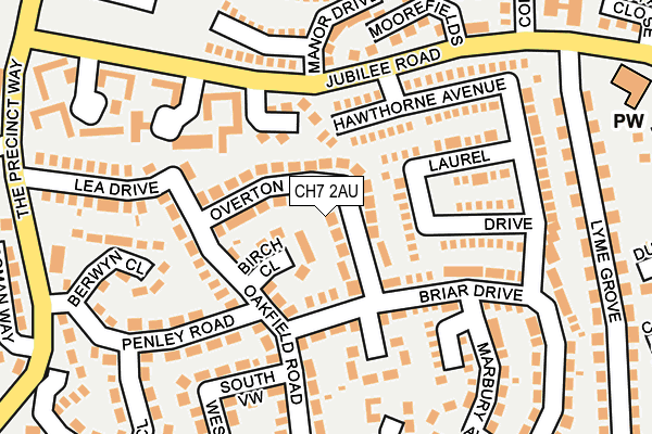 CH7 2AU map - OS OpenMap – Local (Ordnance Survey)