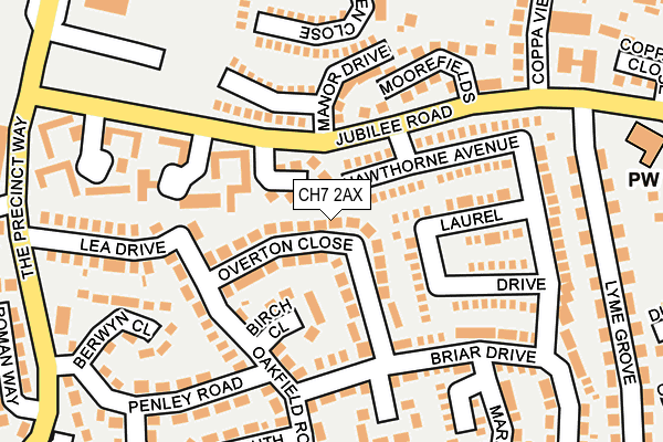 CH7 2AX map - OS OpenMap – Local (Ordnance Survey)