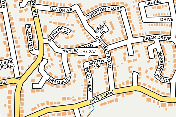 CH7 2AZ map - OS OpenMap – Local (Ordnance Survey)
