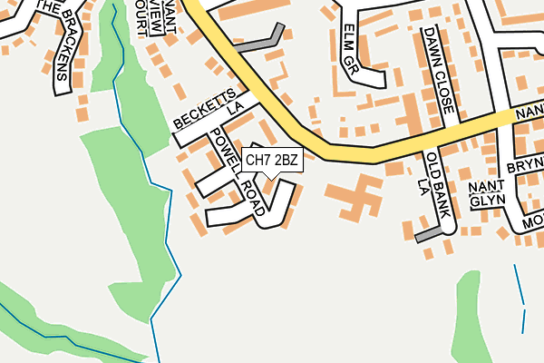 CH7 2BZ map - OS OpenMap – Local (Ordnance Survey)