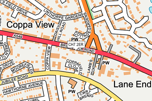 CH7 2ER map - OS OpenMap – Local (Ordnance Survey)