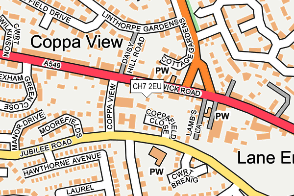 CH7 2EU map - OS OpenMap – Local (Ordnance Survey)