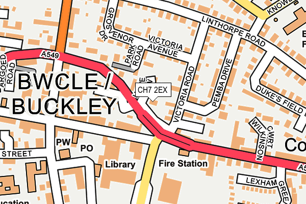 CH7 2EX map - OS OpenMap – Local (Ordnance Survey)