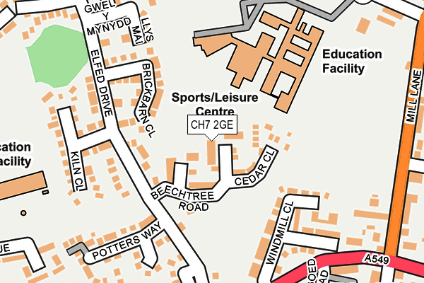 CH7 2GE map - OS OpenMap – Local (Ordnance Survey)