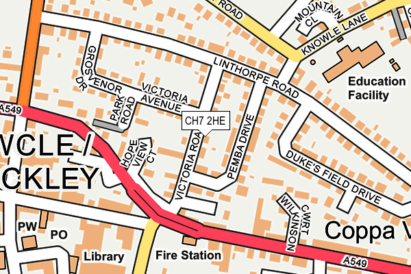 CH7 2HE map - OS OpenMap – Local (Ordnance Survey)