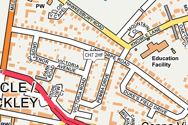 CH7 2HF map - OS OpenMap – Local (Ordnance Survey)