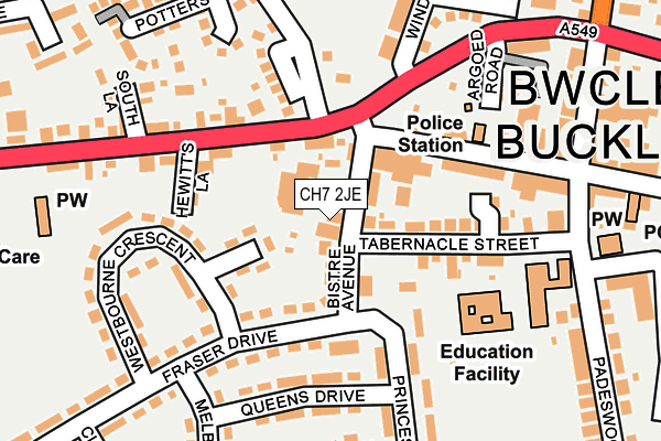 CH7 2JE map - OS OpenMap – Local (Ordnance Survey)