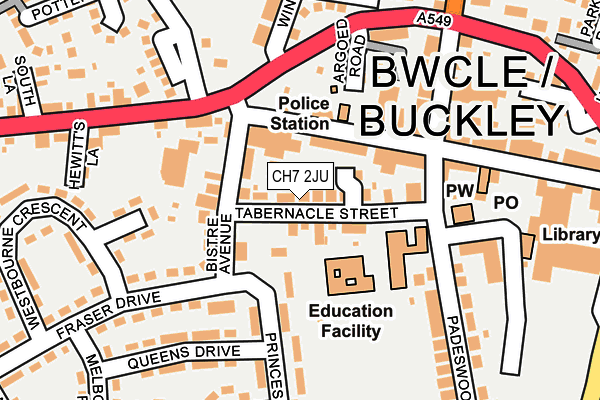 CH7 2JU map - OS OpenMap – Local (Ordnance Survey)