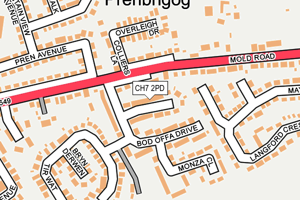 CH7 2PD map - OS OpenMap – Local (Ordnance Survey)