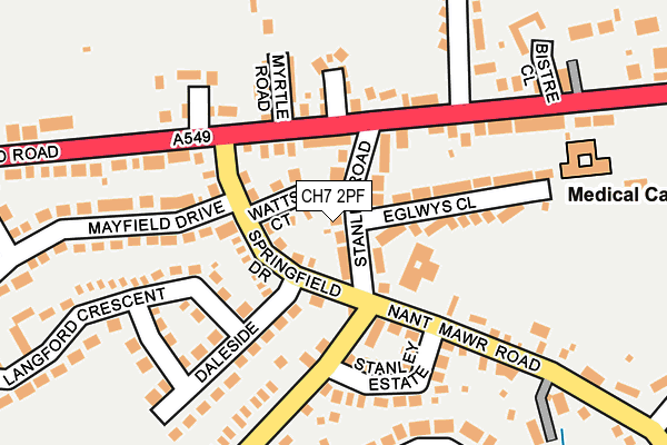 CH7 2PF map - OS OpenMap – Local (Ordnance Survey)