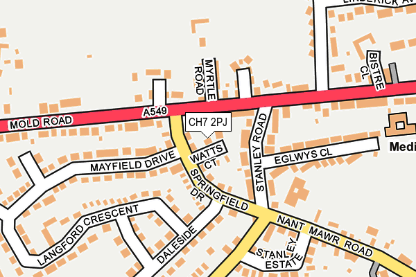 CH7 2PJ map - OS OpenMap – Local (Ordnance Survey)