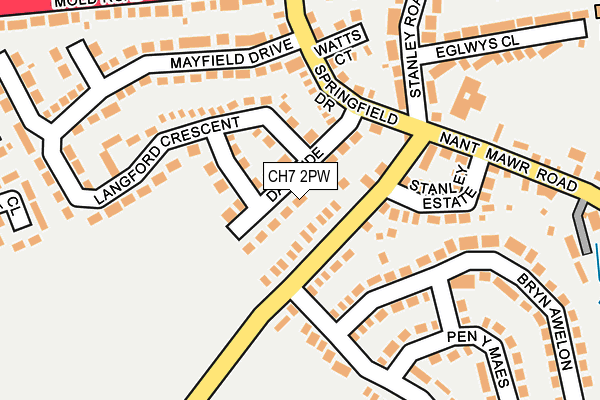 CH7 2PW map - OS OpenMap – Local (Ordnance Survey)