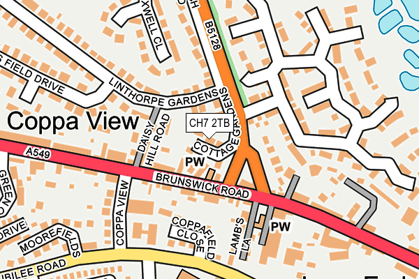 CH7 2TB map - OS OpenMap – Local (Ordnance Survey)