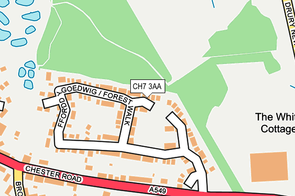 CH7 3AA map - OS OpenMap – Local (Ordnance Survey)