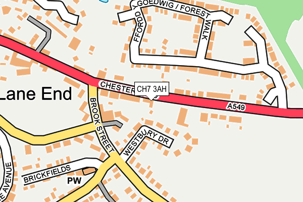 CH7 3AH map - OS OpenMap – Local (Ordnance Survey)