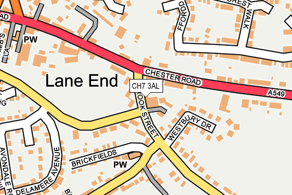 CH7 3AL map - OS OpenMap – Local (Ordnance Survey)