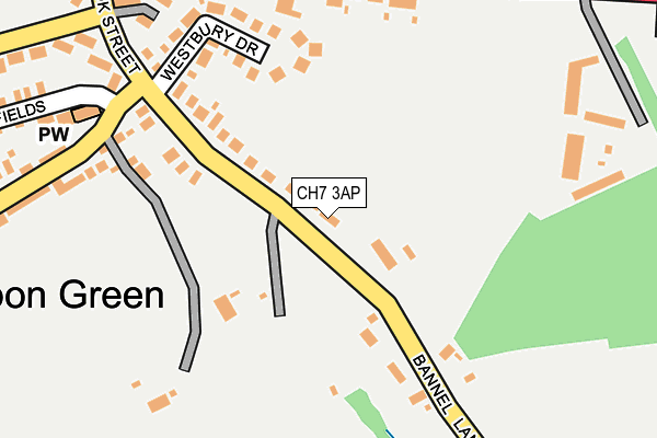 CH7 3AP map - OS OpenMap – Local (Ordnance Survey)