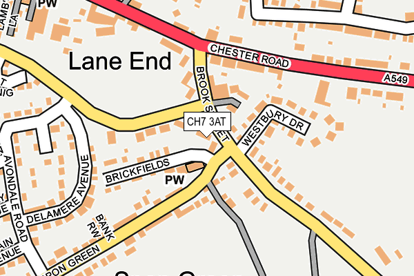 CH7 3AT map - OS OpenMap – Local (Ordnance Survey)