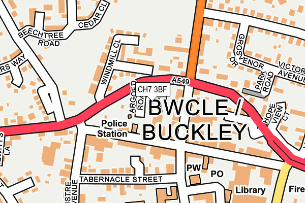 CH7 3BF map - OS OpenMap – Local (Ordnance Survey)