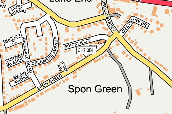 CH7 3BH map - OS OpenMap – Local (Ordnance Survey)