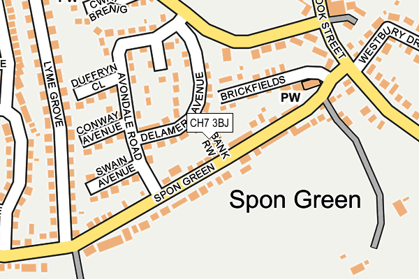 CH7 3BJ map - OS OpenMap – Local (Ordnance Survey)