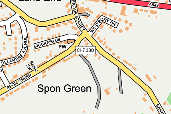 CH7 3BQ map - OS OpenMap – Local (Ordnance Survey)