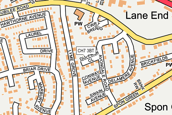 CH7 3BT map - OS OpenMap – Local (Ordnance Survey)