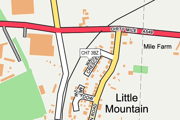 CH7 3BZ map - OS OpenMap – Local (Ordnance Survey)