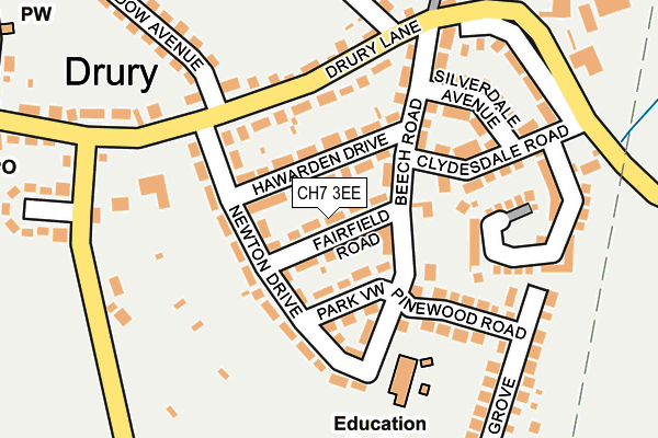 CH7 3EE map - OS OpenMap – Local (Ordnance Survey)