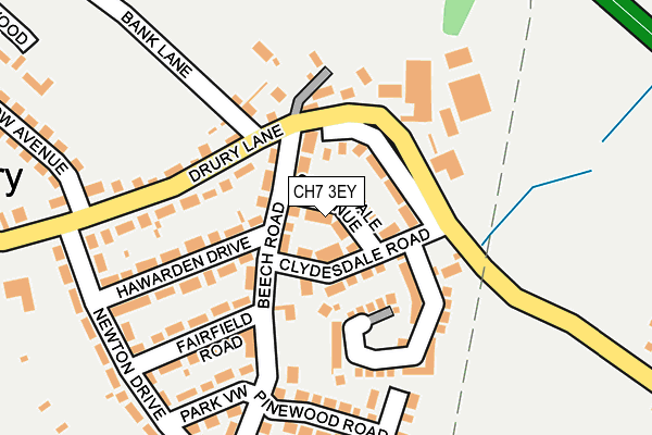CH7 3EY map - OS OpenMap – Local (Ordnance Survey)