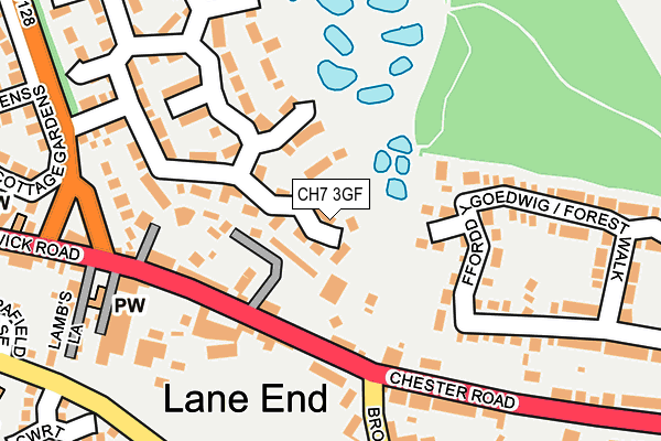 CH7 3GF map - OS OpenMap – Local (Ordnance Survey)