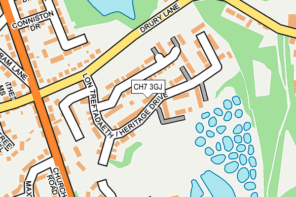 CH7 3GJ map - OS OpenMap – Local (Ordnance Survey)