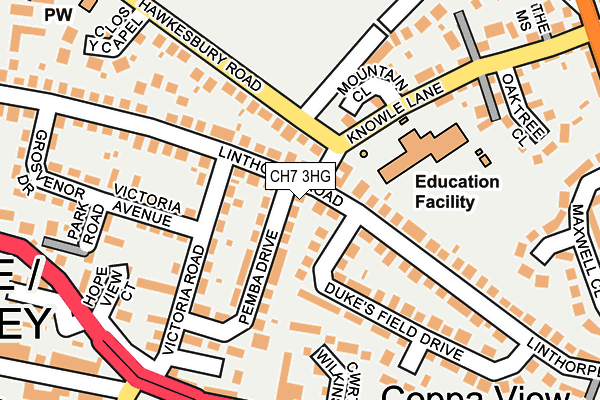 CH7 3HG map - OS OpenMap – Local (Ordnance Survey)