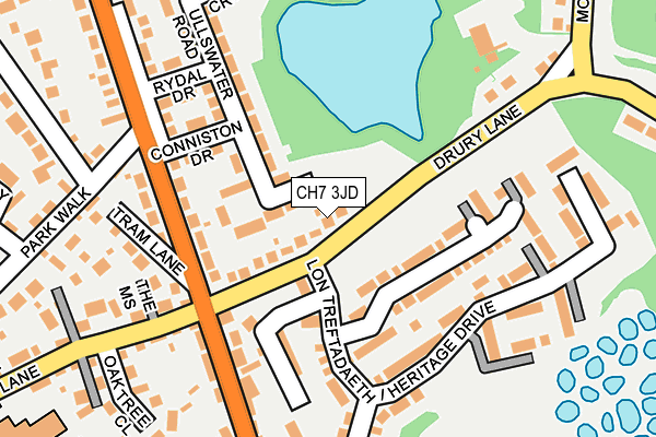 CH7 3JD map - OS OpenMap – Local (Ordnance Survey)