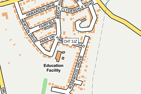 CH7 3JZ map - OS OpenMap – Local (Ordnance Survey)