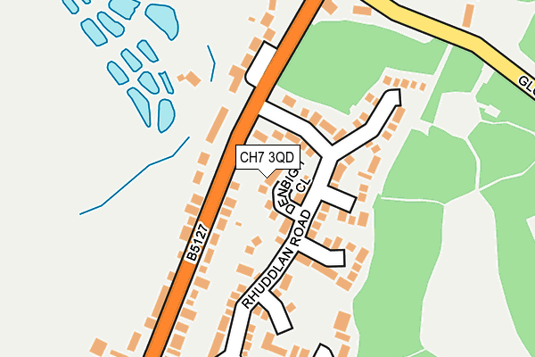 CH7 3QD map - OS OpenMap – Local (Ordnance Survey)