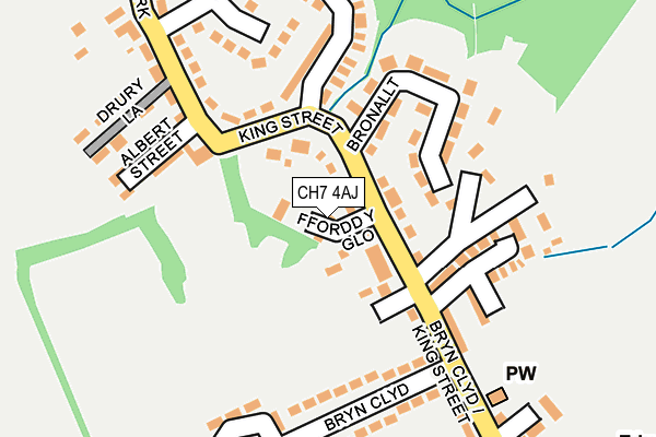 CH7 4AJ map - OS OpenMap – Local (Ordnance Survey)