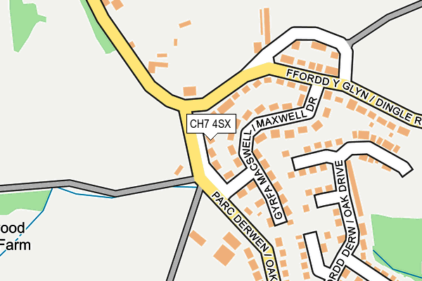 CH7 4SX map - OS OpenMap – Local (Ordnance Survey)