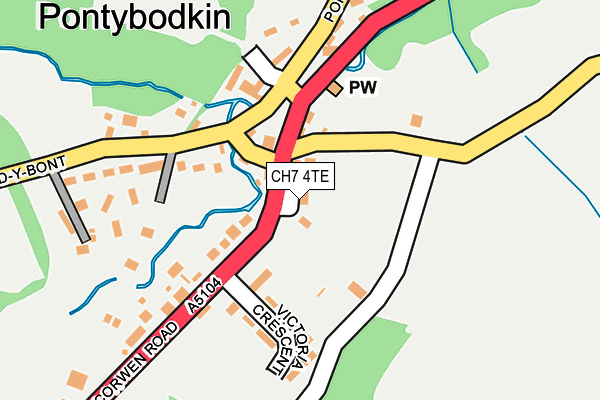 CH7 4TE map - OS OpenMap – Local (Ordnance Survey)