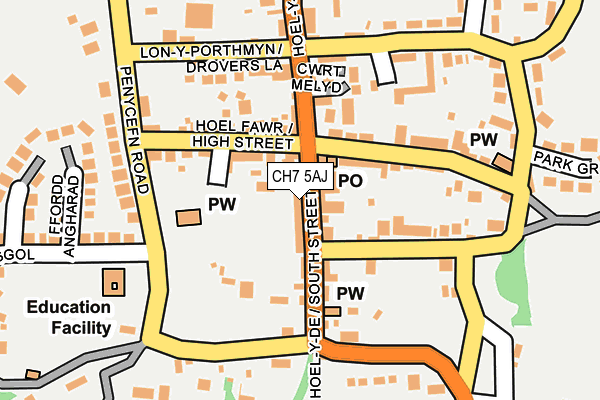 CH7 5AJ map - OS OpenMap – Local (Ordnance Survey)