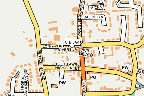 CH7 5AP map - OS OpenMap – Local (Ordnance Survey)